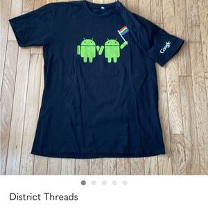 Google Black Tee with Green Android Design